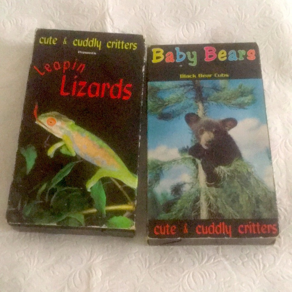 VINTAGE 2 VHS video tapes BABY BEARS & LEAPIN  lizards